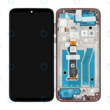 Motorola Moto G8 Plus - LCD Kijelző + Érintőüveg + Keret (Dark Red) - 5D68C15529 Genuine Service Pack