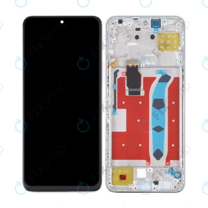 Honor X8 - LCD Kijelző + Érintőüveg + Keret (Titanium Silver) TFT