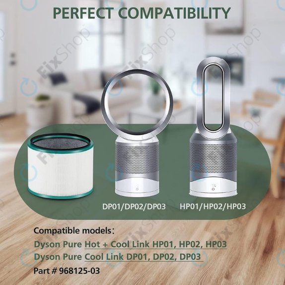 Dyson Pure Hot + Cool-series, Pure Cool Desk-series - HEPA szűrő (Aktív szén) (Green)