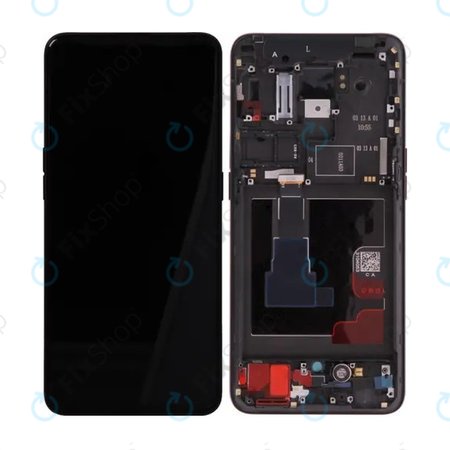 Oppo Reno 2 - LCD Kijelző + Érintőüveg + Keret (Black) - O-4902800 Genuine Service Pack