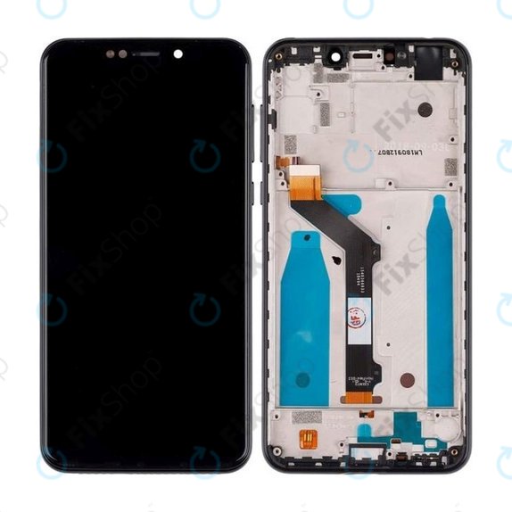 Motorola One (P30 Play) - LCD Kijelző + Érintőüveg + Keret (Black) TFT
