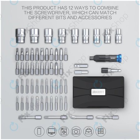 Jakemy JM-6125 - Háztartási Csavarhúzó Készlet 60in1