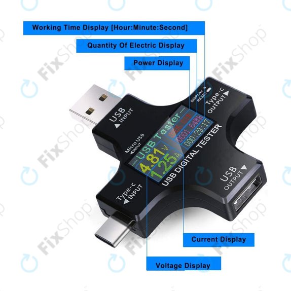 Eversame 2in1 - USB-Tesztelő és Multiméter (USB-C és USB 3.0)