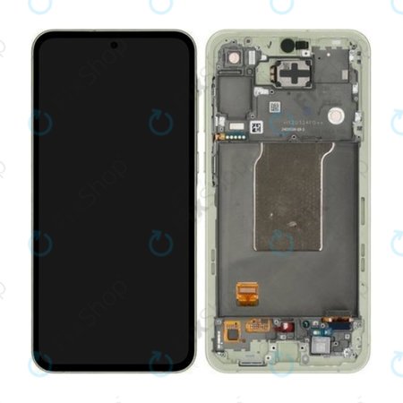 Samsung Galaxy A55 A556B - LCD Kijelző + Érintőüveg + Keret (Awesome Lemon) - GH82-34305D Genuine Service Pack