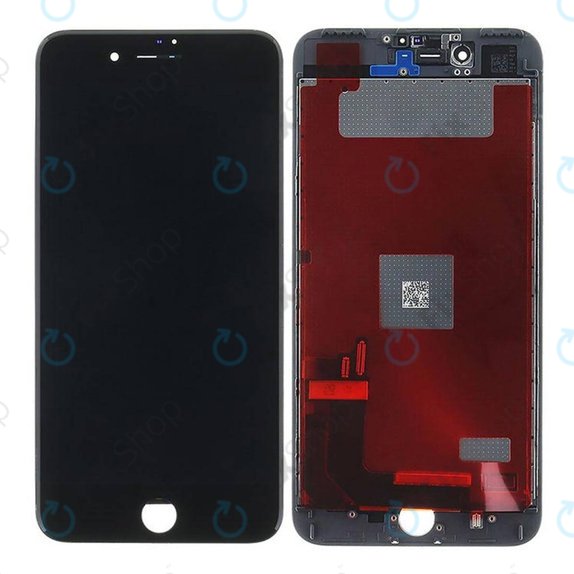 Kijelző iPhone 7 Plus, Black, Érintőüveg kerettel