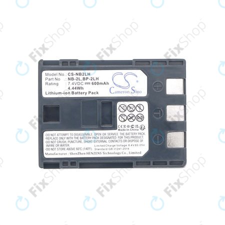 Akkumulátor Canon EOS 350D, 400D, PowerShot S30, S60, S80, 600mAh, Li-Ion, 7.4V, NB-2LH, HQ