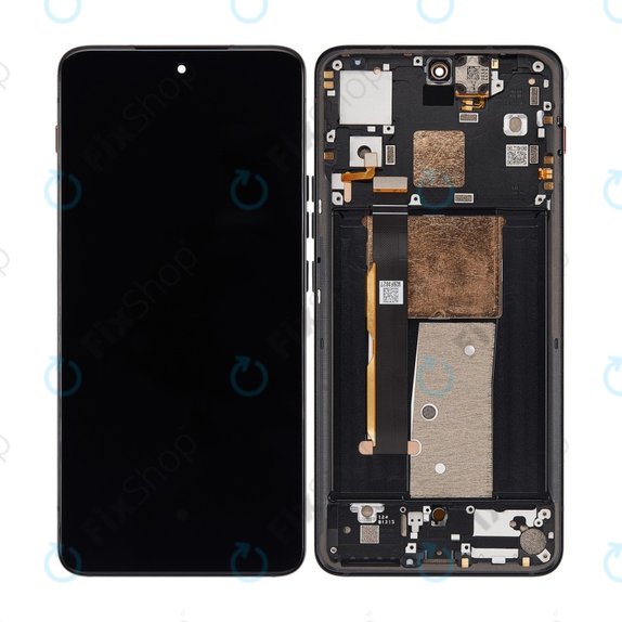 Motorola Thinkphone - LCD Kijelző + Érintőüveg + Keret (Carbon Black) OLED