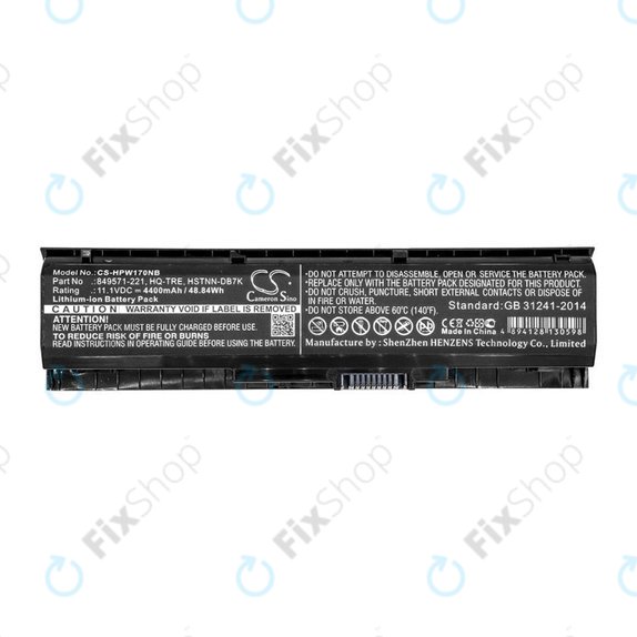 Akkumulátor HP 17, Omen 17, Pavilion 17, 4400mAh, Li-Ion, 11.1V, 849571-221, HQ