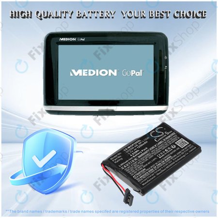 Akkumulátor Mitac Mio P350, P550, 1250mAh, Li-Ion, 3.7V, BL-LP1230, HQ