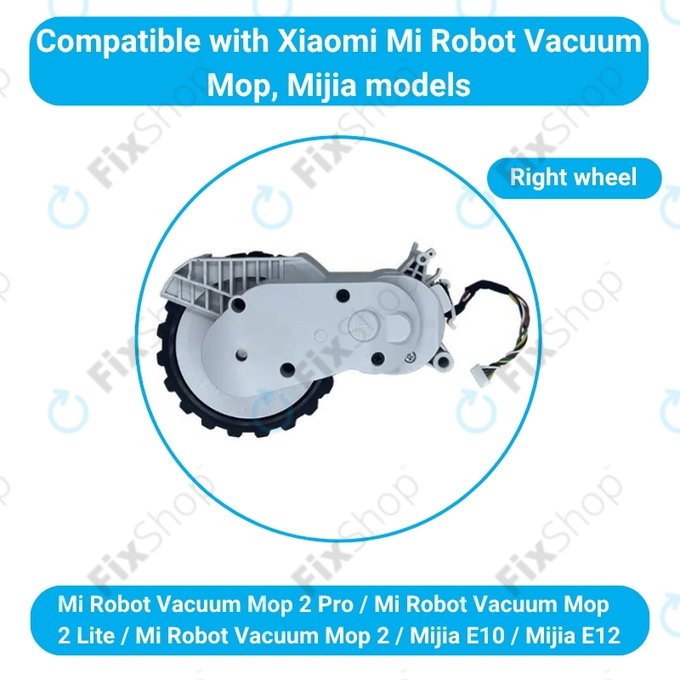 Xiaomi Mijia E10, E12, Mi Robot Vacuum Mop 2 Lite, 2 Pro - Kerék Motorral (Jobb) (Fehér)