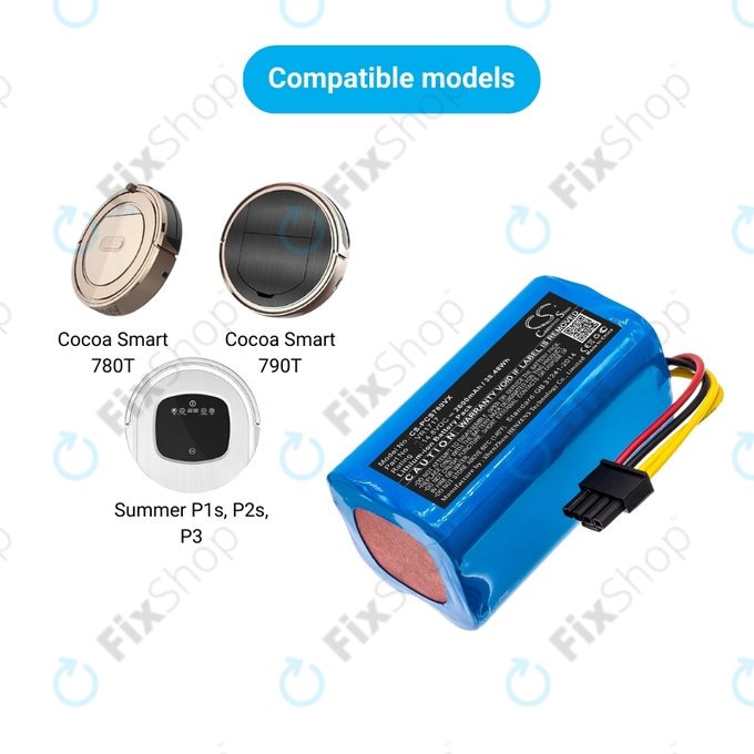 Proscenic Cocoa Smart 780T, 790T, Summer P1s, P2s - Akkumulátor VR1717 Li-Ion 14.8V 2600mAh HQ