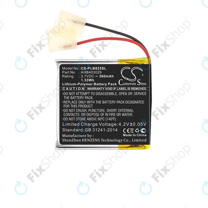 Akkumulátor Plantronics Voyager Focus B825, 360mAh, Li-Pol, 3.7V, AHB403029, HQ