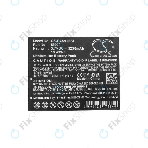 Akkumulátor Pax A920, A920c, 5250mAh, Li-Ion, 3.7V, IS900, HQ