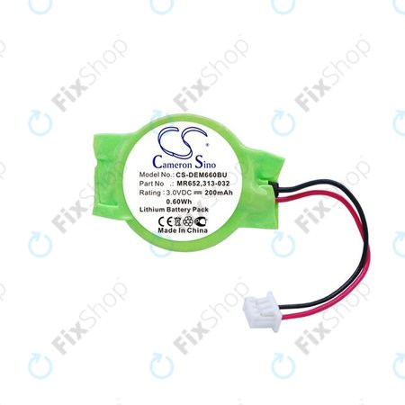 Tartalék akkumulátor Dell Latitude E6320, 200mAh, Lithium, 3V, 077-A00, HQ