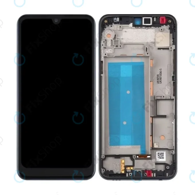 LG Q60 X525 - LCD Kijelző + Érintőüveg + Keret (Blue) Single Sim TFT