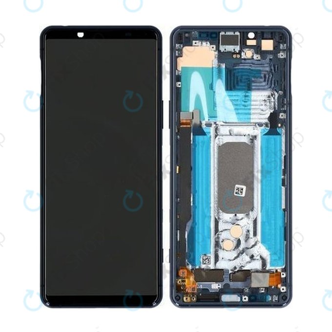 Sony Xperia 5 II - LCD Kijelző + Érintőüveg + Keret (Blue) - A5024934A Genuine Service Pack
