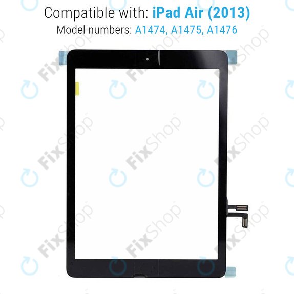 Érintőüveg Home gombbal iPad Air, Black