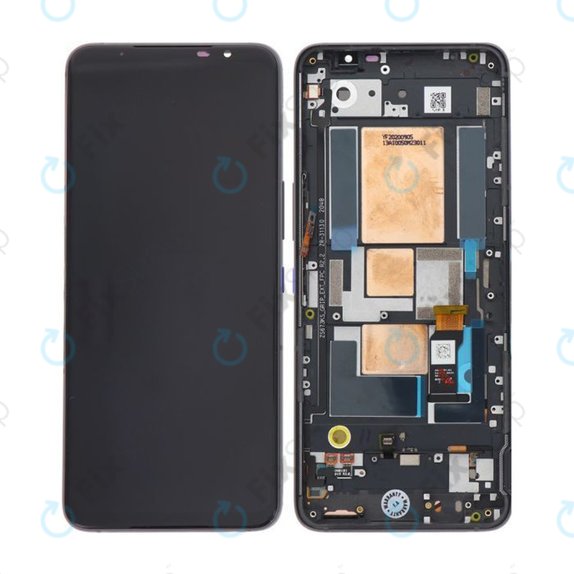 Asus ROG Phone 5 ZS673KS - LCD Kijelző + Érintőüveg + Keret (Storm White) - 90AI0052-R20021 Genuine Service Pack