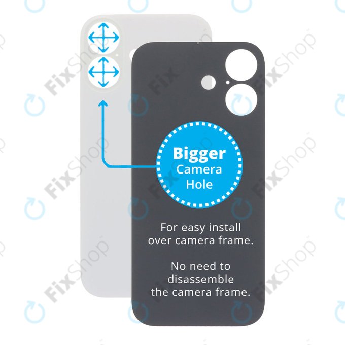Apple iPhone 17 - Hátsó Ház Üveg Nagyobb Kamera Nyílással (White)