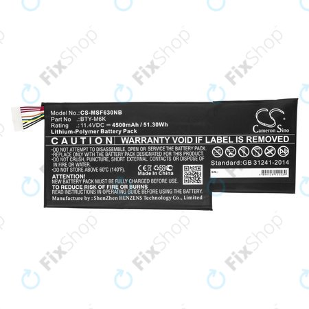 Akkumulátor MSI GF63, MSI GF75, MSI GS63, 4500mAh, Li-Pol, 11.4V, BTY-M6K, HQ