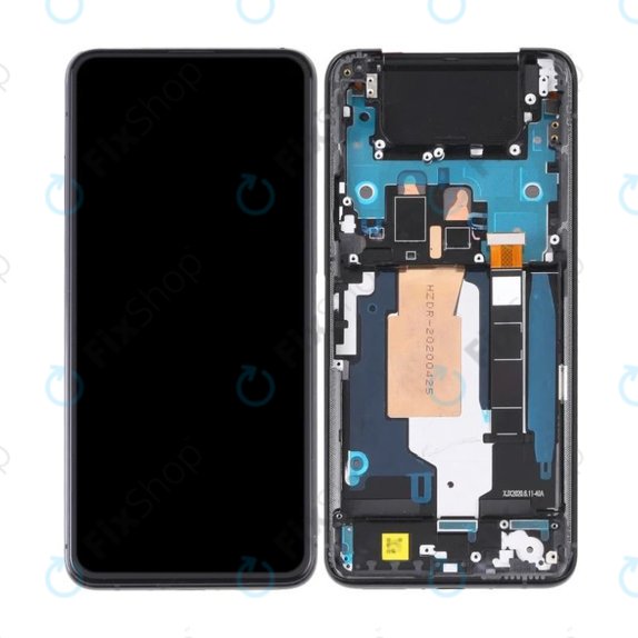 Asus Zenfone 7 Pro ZS671KS - LCD Kijelző + Érintőüveg + Keret (Aurora Black) OLED