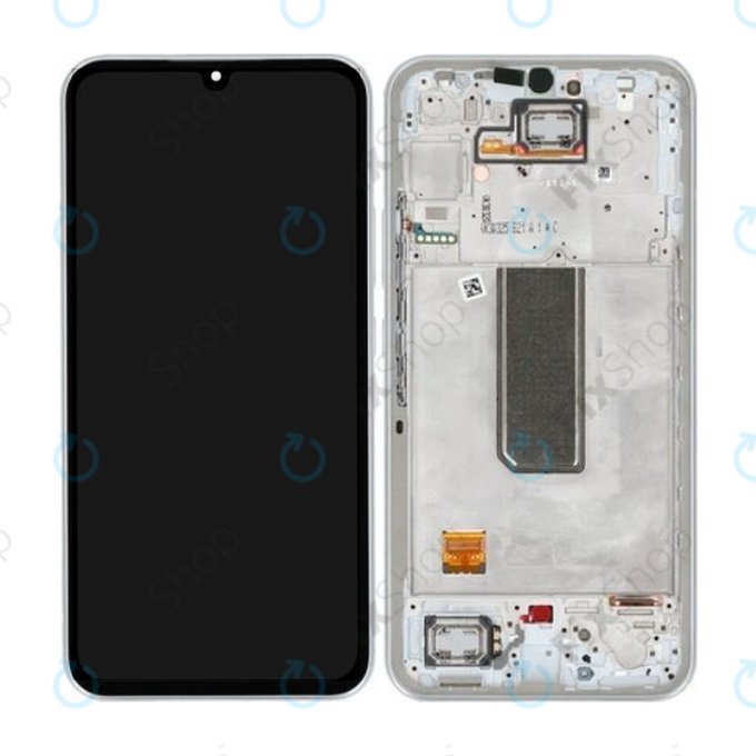 Samsung Galaxy A34 5G A346B - LCD Kijelző + Érintőüveg + Keret (Silver) - GH82-31200B, GH82-31201B Genuine Service Pack