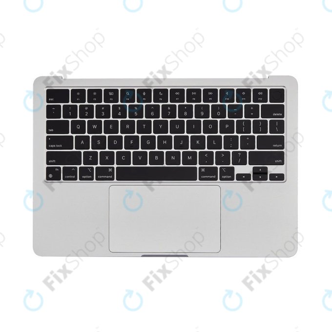 Felső billentyűzetkeret MacBook Air 13", A3113 (2024), US billentyűzettel és akkumulátorral, Silver, 661-40228, Genuine Apple