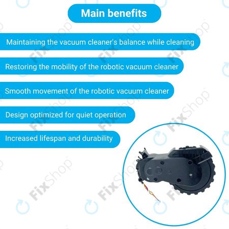 Xiaomi Mijia E10, E12, Mi Robot Vacuum Mop 2 Lite, 2 Pro - Kerék Motorral (Bal) (Fekete)