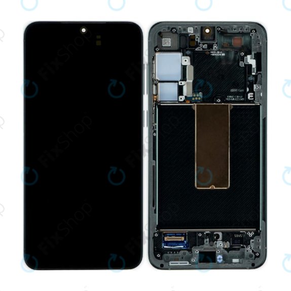Samsung Galaxy S23 Plus S916B - LCD Kijelző + Érintőüveg + Keret (Phantom Black) OLED