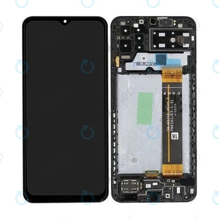 Samsung Galaxy A13 A137F - LCD Kijelző + Érintőüveg + Keret (Black) - GH82-29227A, GH82-29228A Genuine Service Pack