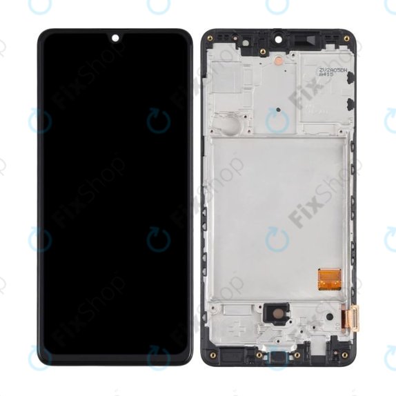 Samsung Galaxy A41 A415F - LCD Kijelző + Érintőüveg + Keret (Prism Crush Black) OLED