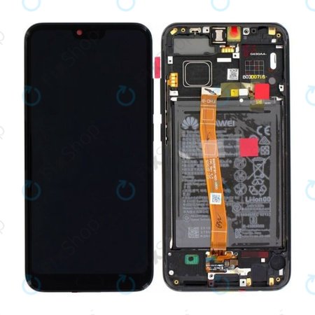 Huawei Honor 10 - LCD Kijelző + Érintőüveg + Keret + Akkumulátor (Midnight Black) - 02351XBM Genuine Service Pack