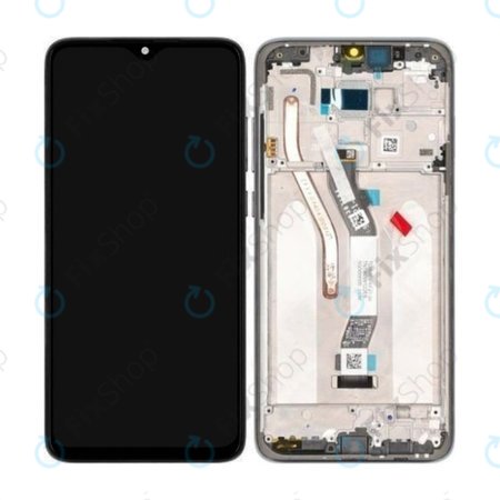 Xiaomi Redmi Note 8 Pro - LCD Kijelző + Érintőüveg + Keret (Mineral Grey) - 56000500G700, 5601100040B6 Genuine Service Pack