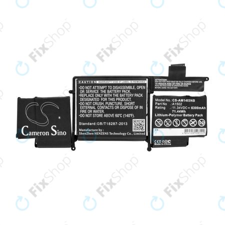 Apple MacBook Pro 13" A1502 (Late 2013 - Mid 2014) - Akkumulátor A1493 6300mAh HQ