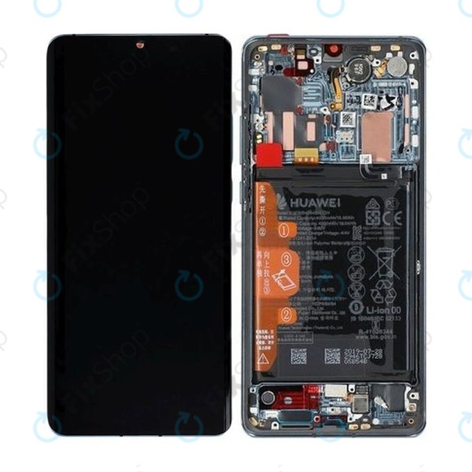Huawei P30 Pro - LCD Kijelző + Érintőüveg + Keret + Akkumulátor (Mystic Blue) - 02353DGJ Genuine Service Pack