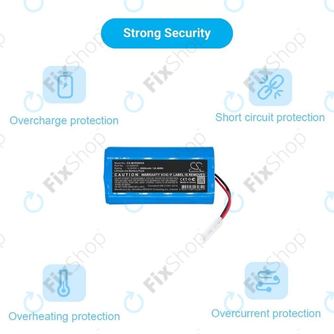 Xiaomi Essential (Mijia G1), Flyco FC-series, myVacBot SN500, Panasonic MC-series, Phicomm X3, Puppy R-series - Akkumulátor Li-026418 Li-Ion 14.8V 2600mAh HQ
