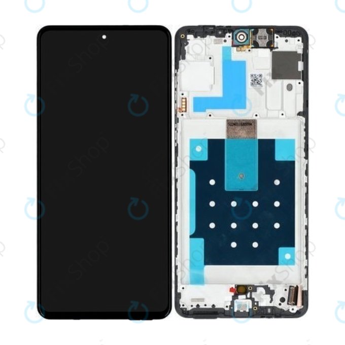Samsung Galaxy M55 M556B - LCD Kijelző + Érintőüveg + Keret (Black) - GH81-25791A Genuine Service Pack