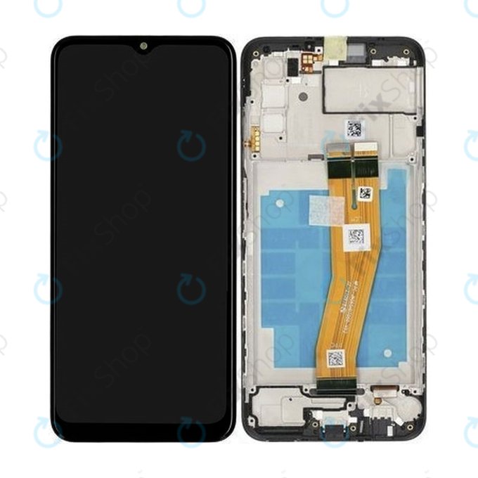 Samsung Galaxy A03s A037G - LCD Kijelző + Érintőüveg + Keret (Non EU) - GH81-21232A Genuine Service Pack