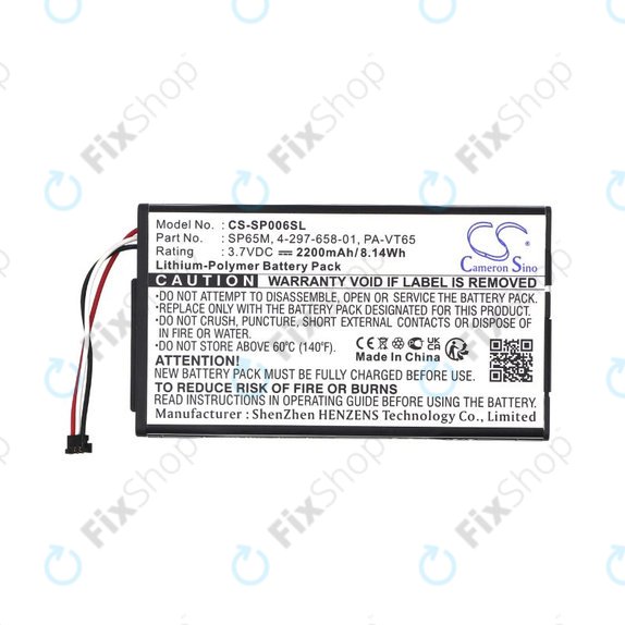 Akkumulátor Sony PS Vita, 2200mAh, Li-Pol, 3.7V, SP65M, HQ