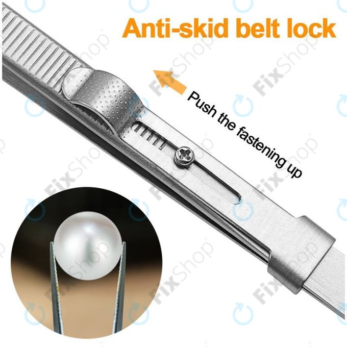 Professional Stainless Steel Tweezer with Curved Tip (162mm)