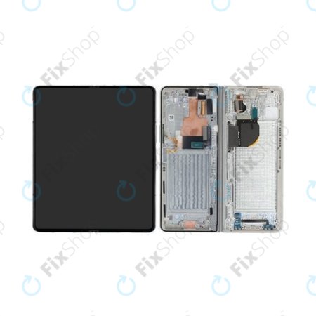 Samsung Galaxy Z Fold 5 F946B - LCD Kijelző + Érintőüveg + Keret (Cream) - GH82-31842B Genuine Service Pack