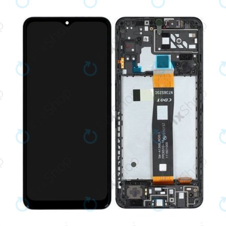 Samsung Galaxy A04S A047F - LCD Kijelző + Érintőüveg + Keret (Black) - GH82-29805A, GH82-29806A Genuine Service Pack