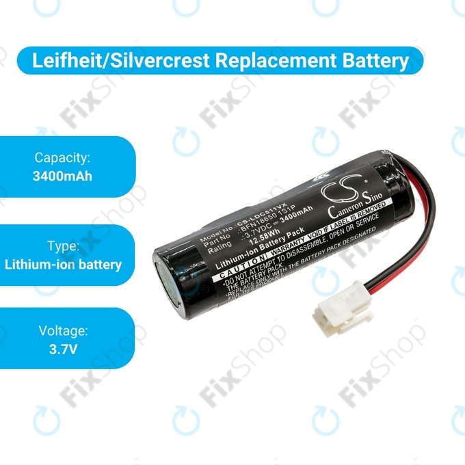 Leifheit Dry&Clean 51000, 51002, 51113, 51114 - Akkumulátor BFN18650 1S1P Li-Ion 3.7V 3400mAh HQ