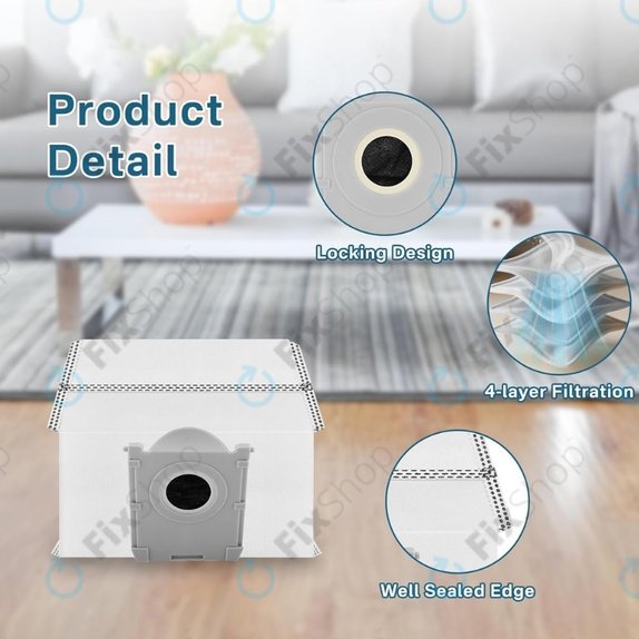 Porzsák, 4 db Ecovacs Deebot T30c, T50-series, T80-series, X8-series, X9 Pro-series