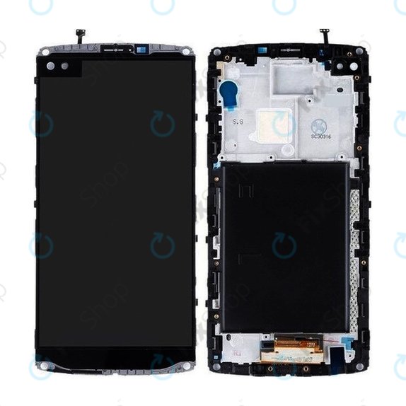 LG V10 H960A - LCD Kijelző + Érintőüveg + Keret (Black) TFT