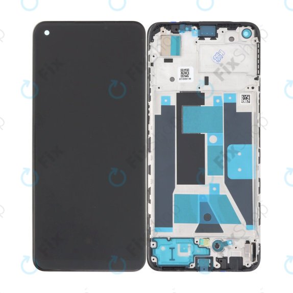 Realme 9 - LCD Kijelző + Érintőüveg + Keret (Meteor Black) OLED