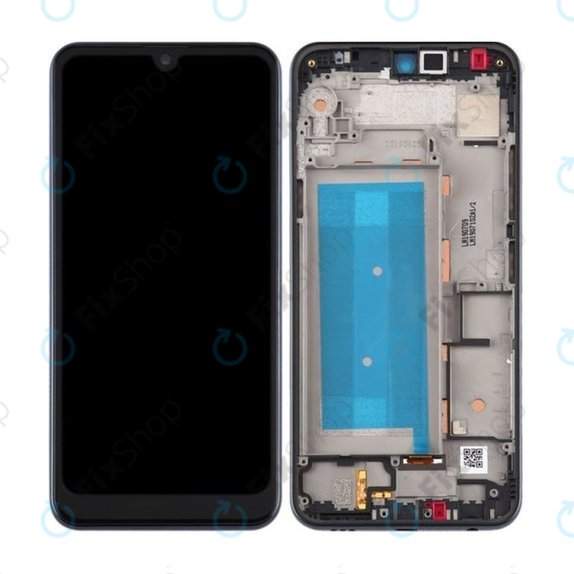 LG Q60 X525 - LCD Kijelző + Érintőüveg + Keret (Blue) Single Sim TFT