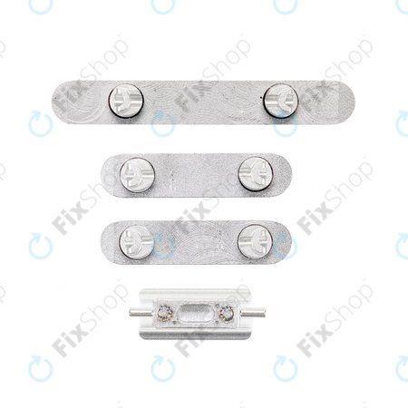 Apple iPhone XS - Hangerő + Bekapcsolás + Néma Üzemmód Gombok Szett (Silver)