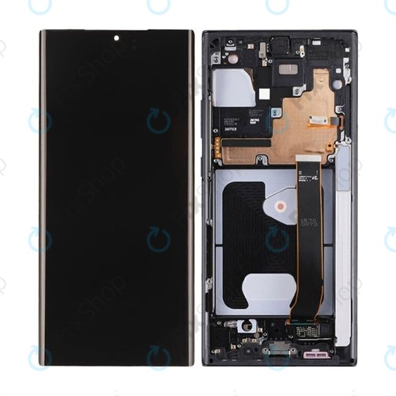 Samsung Galaxy Note 20 Ultra N986B - LCD Kijelző + Érintőüveg + Keret (Mystic Black) OLED