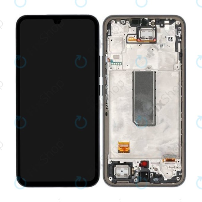 Samsung Galaxy A34 5G A346B - LCD Kijelző + Érintőüveg + Keret (Black) - GH82-31200A, GH82-31201A Genuine Service Pack